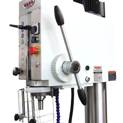KAKA INDUSTRIAL Gear Head Vertical Drill Press, 2.2kW 220V 3-Phase, 8-Speed (108-1800 RPM), 40mm Max Drilling,5.9inches Spindle Travel,MT4 Taper,DRO Depth Control GD-40 - 190004V220