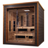 Golden Designs Karlstad 6 Person Outdoor-Indoor PureTech™ Hybrid Full Spectrum Sauna - Canadian Red Cedar Interior - GDI-8226-01