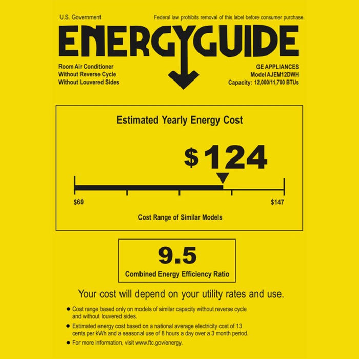 GE 12,000 BTU Through-the-Wall Air Conditioner with Heat - AJEM12DWH