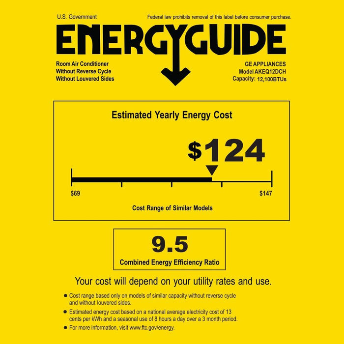 GE 12,000 BTU Through-the-Wall Air Conditioner with 3.5 kW Electric Heat - AKEQ12DCH
