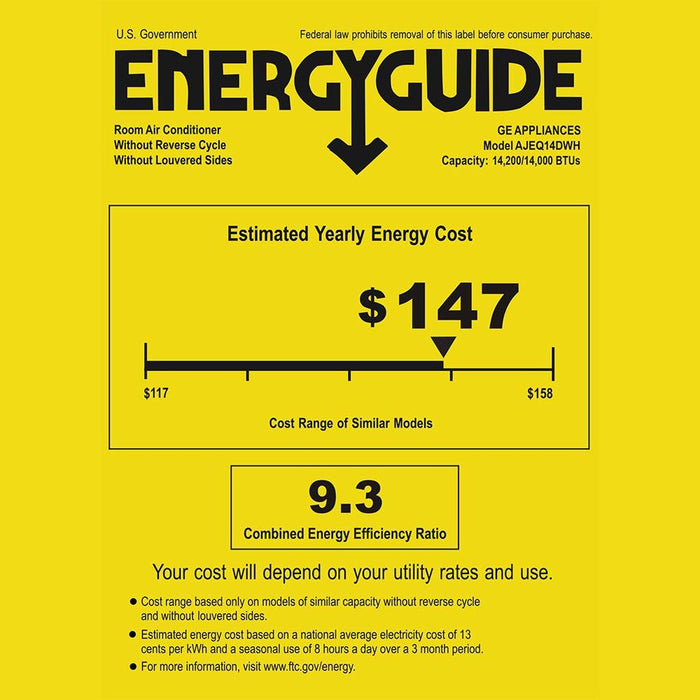 GE 14,000 BTU Through-the-Wall Air Conditioner with Heat - AJEQ14DWH