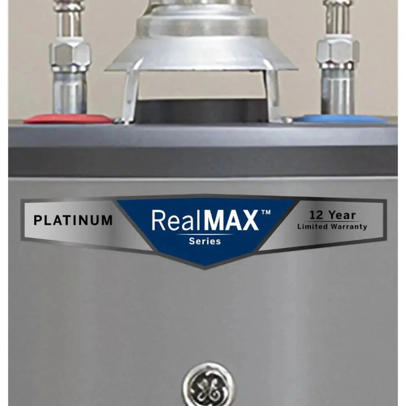 GE RealMAX Atmospheric Platinum Model 40 Gallon Capacity 34,500 BTU Heating Input Short Liquid Propane Water Heater