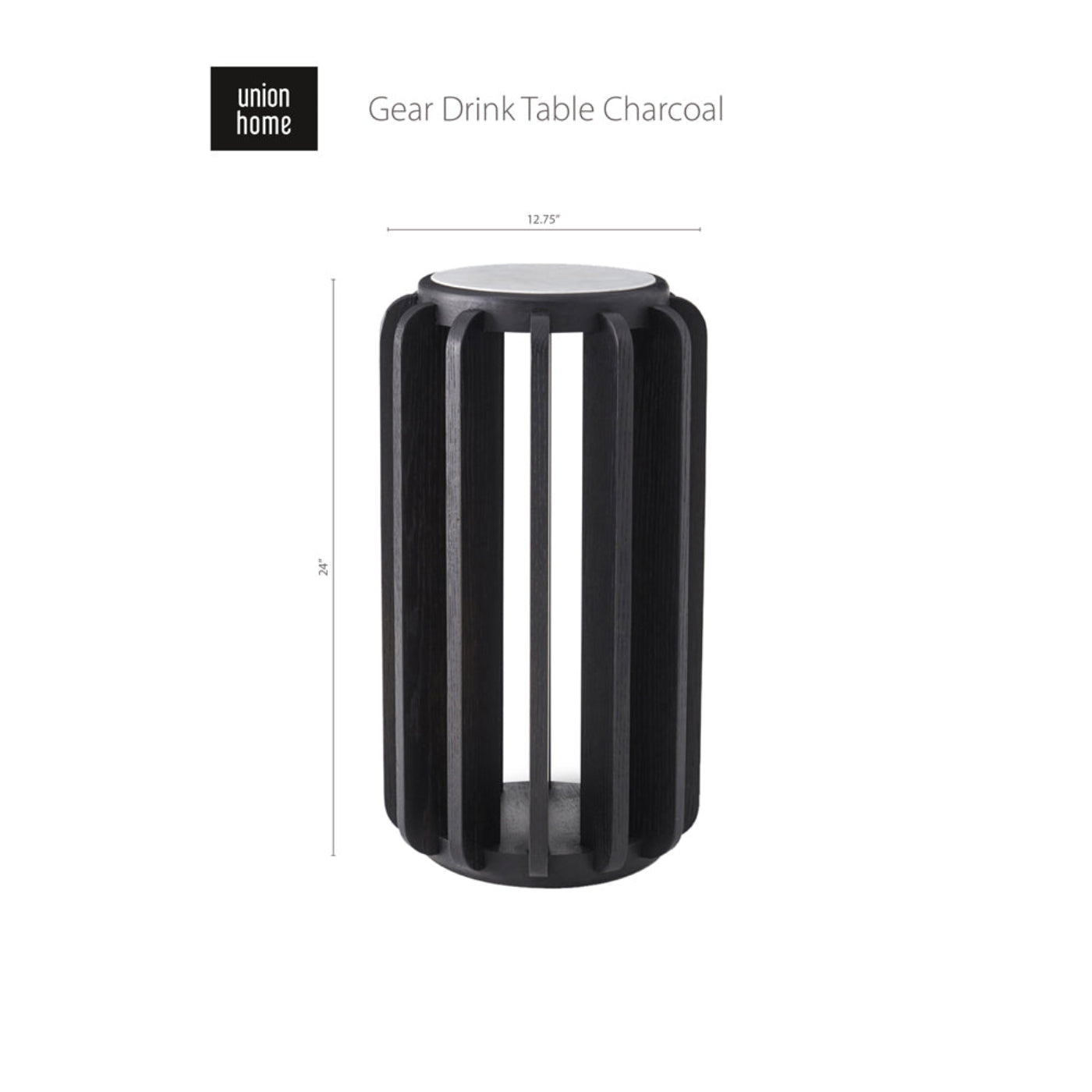 Union Home Gear Drink Table - Charcoal  - LVR00391