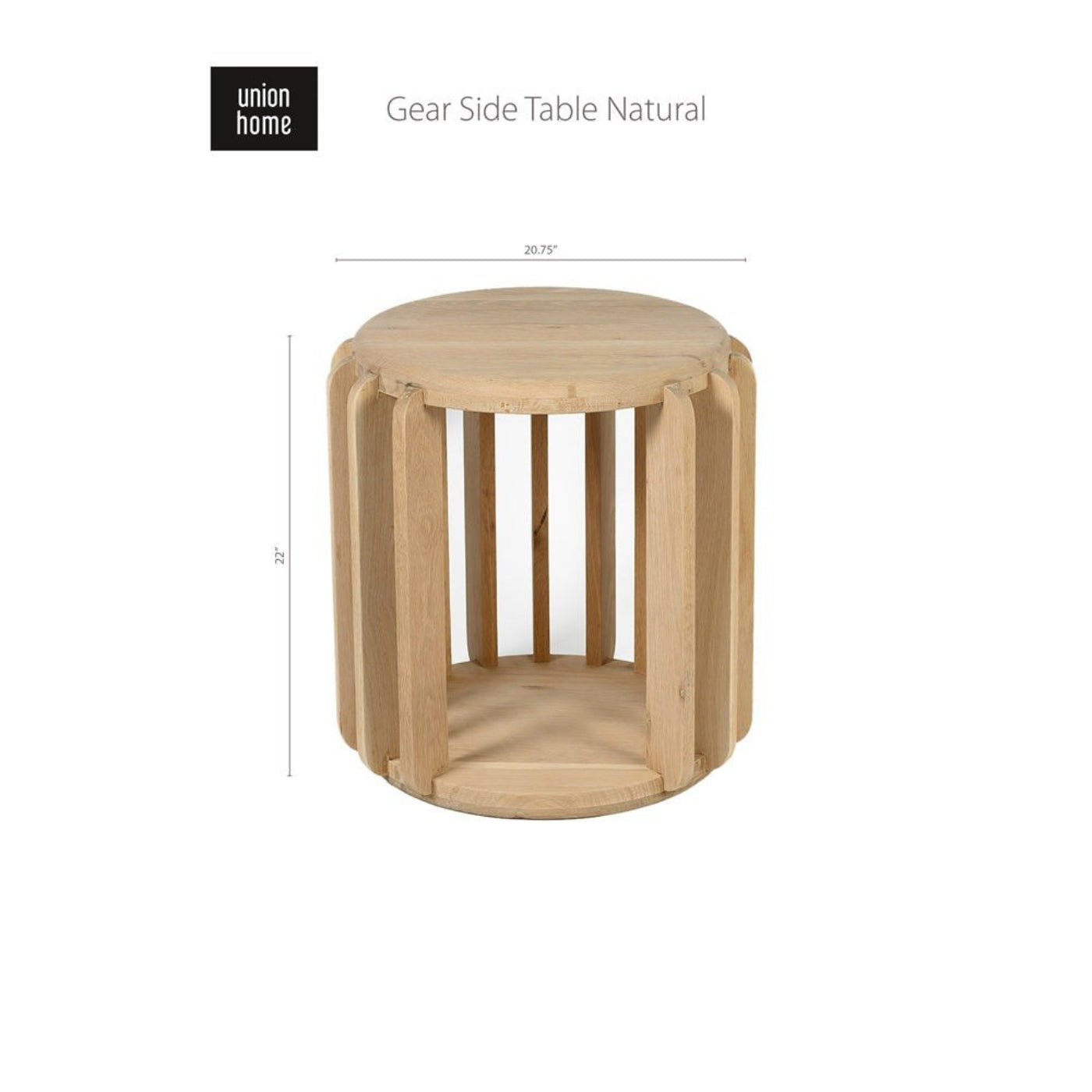 Union Home Gear Side Table – Natural  - LVR00388