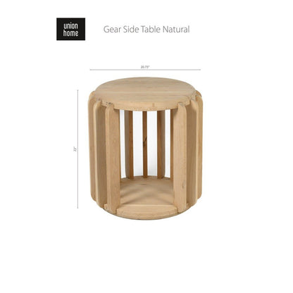 Union Home Gear Side Table – Natural  - LVR00388