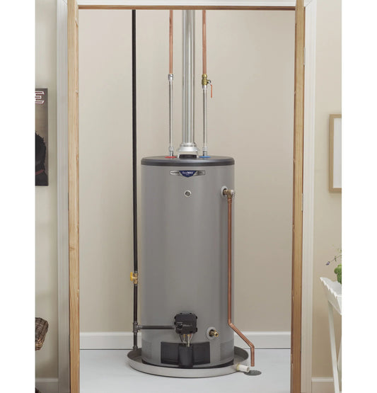 GE Appliances RealMAX Premium 50-Gallon Short Natural Gas Atmospheric Water Heater Gray - GG50S10BXR