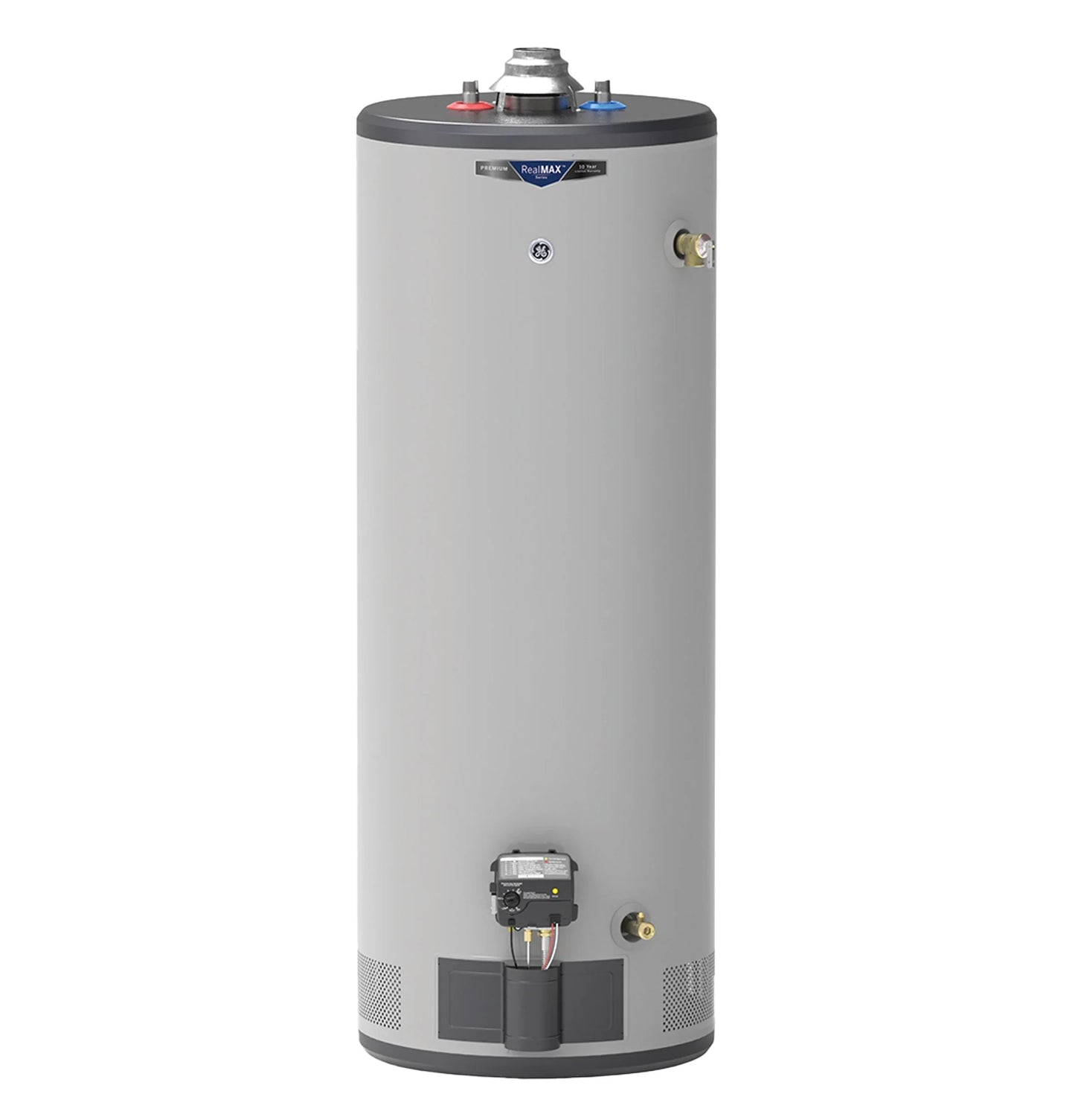 GE Appliances  RealMAX Premium 50-Gallon Tall Natural Gas Atmospheric Water Heater Gray - GG50T10BXR