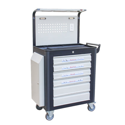 Kaka industrial GJC-206-2E Tool Cart, 6 Drawer Tool Chest 77 Capacity 4 Ball-Bearing on Lockable Wheels Glided Drawers, for Mechanics Industrial Garage, Warehouse & Repair Shop - 162209