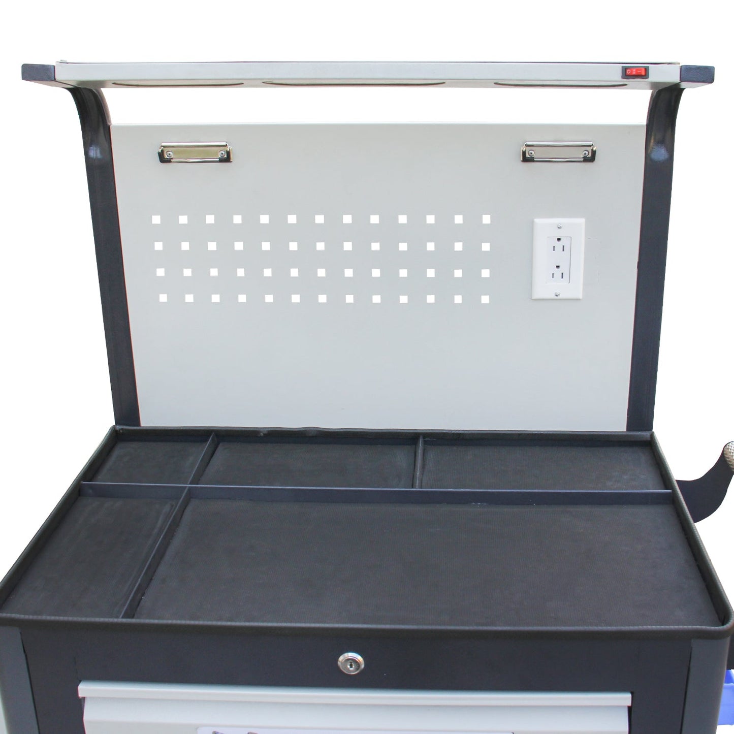 Kaka industrial GJC-206-2E Tool Cart, 6 Drawer Tool Chest 77 Capacity 4 Ball-Bearing on Lockable Wheels Glided Drawers, for Mechanics Industrial Garage, Warehouse & Repair Shop - 162209