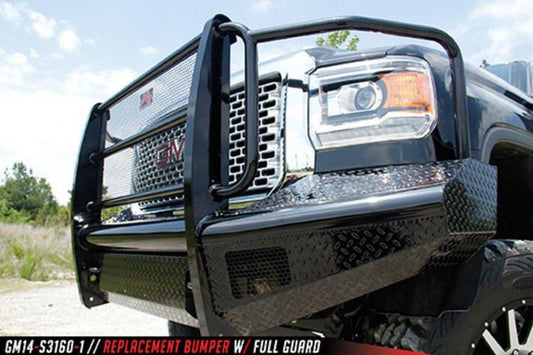 Fab Fours GM14-S3160-1 GMC Sierra 2500/3500 2015-2019 Black Steel Front Bumper with Full Guard