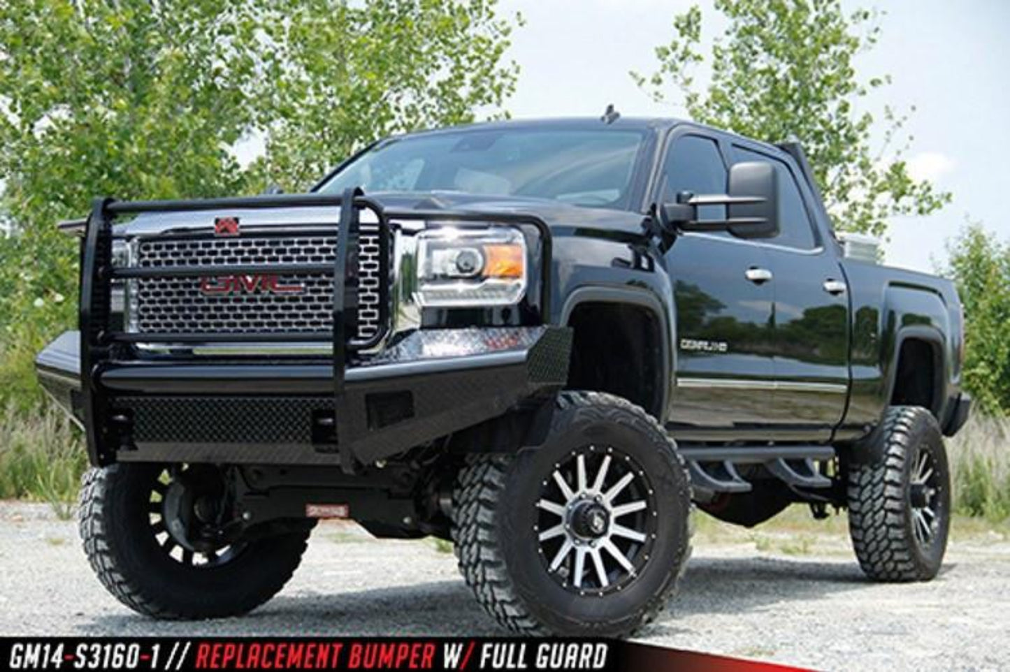 Fab Fours GM14-S3160-1 GMC Sierra 2500/3500 2015-2019 Black Steel Front Bumper with Full Guard