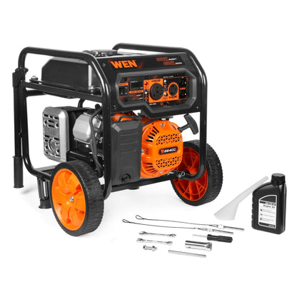 WEN GN5600 5,600-Watt Portable Generator with Wheel Kit, 224cc, Transfer-Switch, and RV-Ready - GN5600