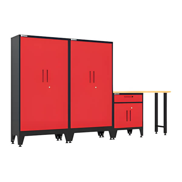 Armadillo Tough Red 4-Piece Garage Cabinet Set with Levelers - AR4PC138R
