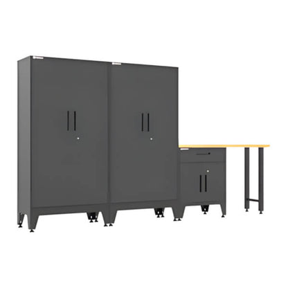 Armadillo Tough Black 4-Piece Garage Cabinet Set with Levelers - AR4PC138B