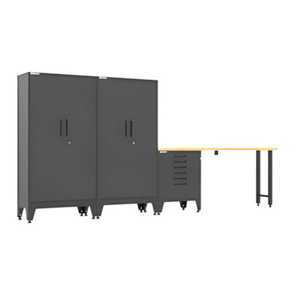 Armadillo Tough Black 4-Piece Garage Cabinet Set with Levelers - AR4PC139B