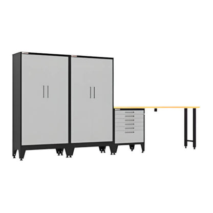 Armadillo Tough Grey 4-Piece Garage Cabinet Set with Levelers - AR4PC139G