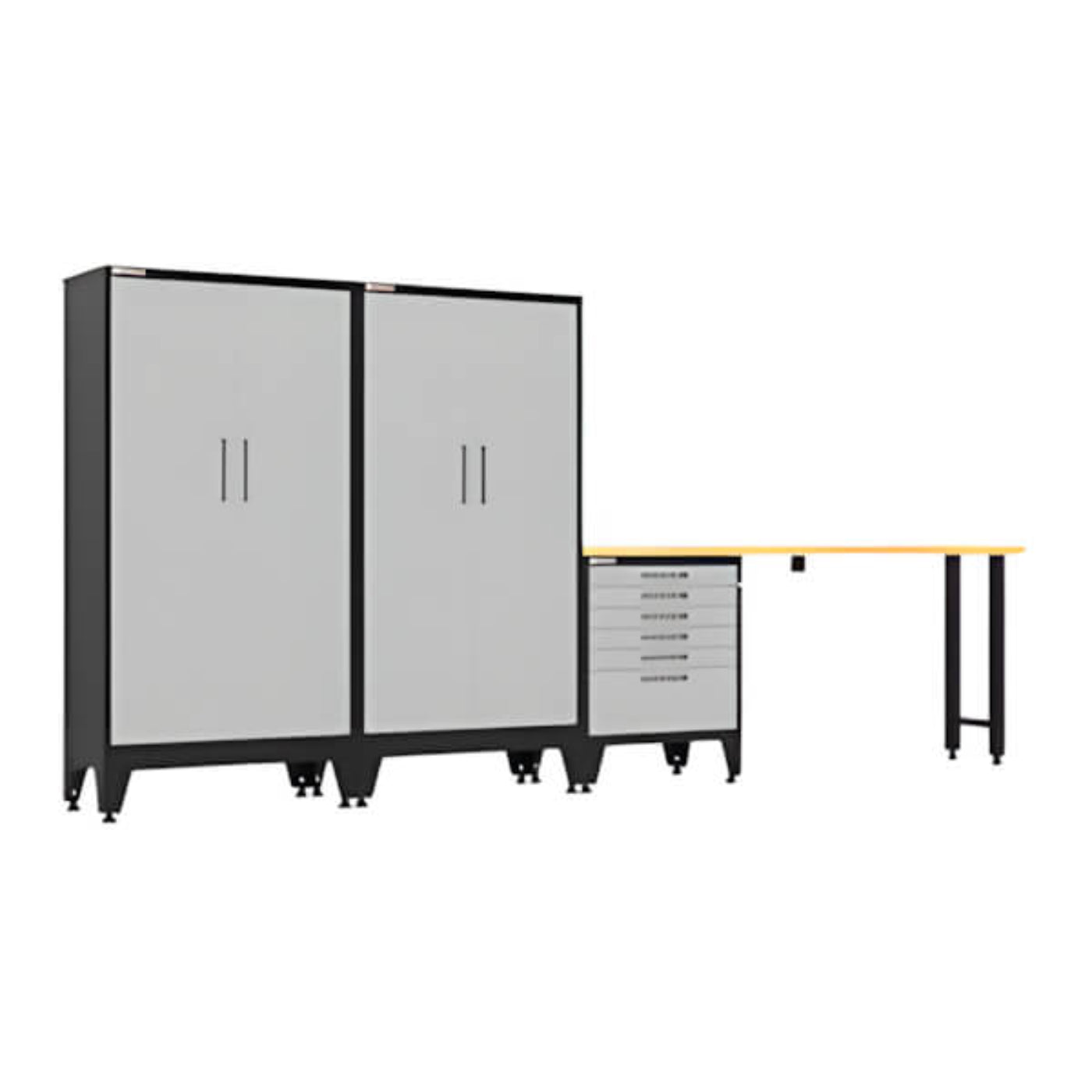 Armadillo Tough Grey 4-Piece Garage Cabinet Set with Levelers - AR4PC139G