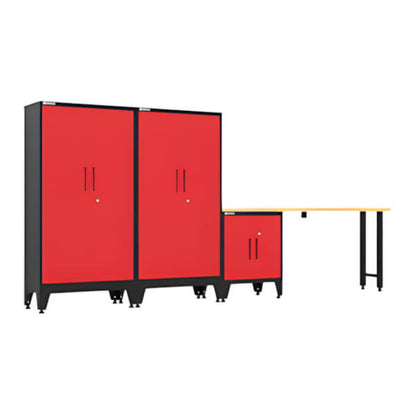 Armadillo Tough Red 4-Piece Garage Cabinet Set with Levelers - AR4PC140R