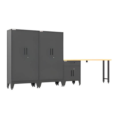 Armadillo Tough Black 4-Piece Garage Cabinet Set with Levelers - AR4PC141B