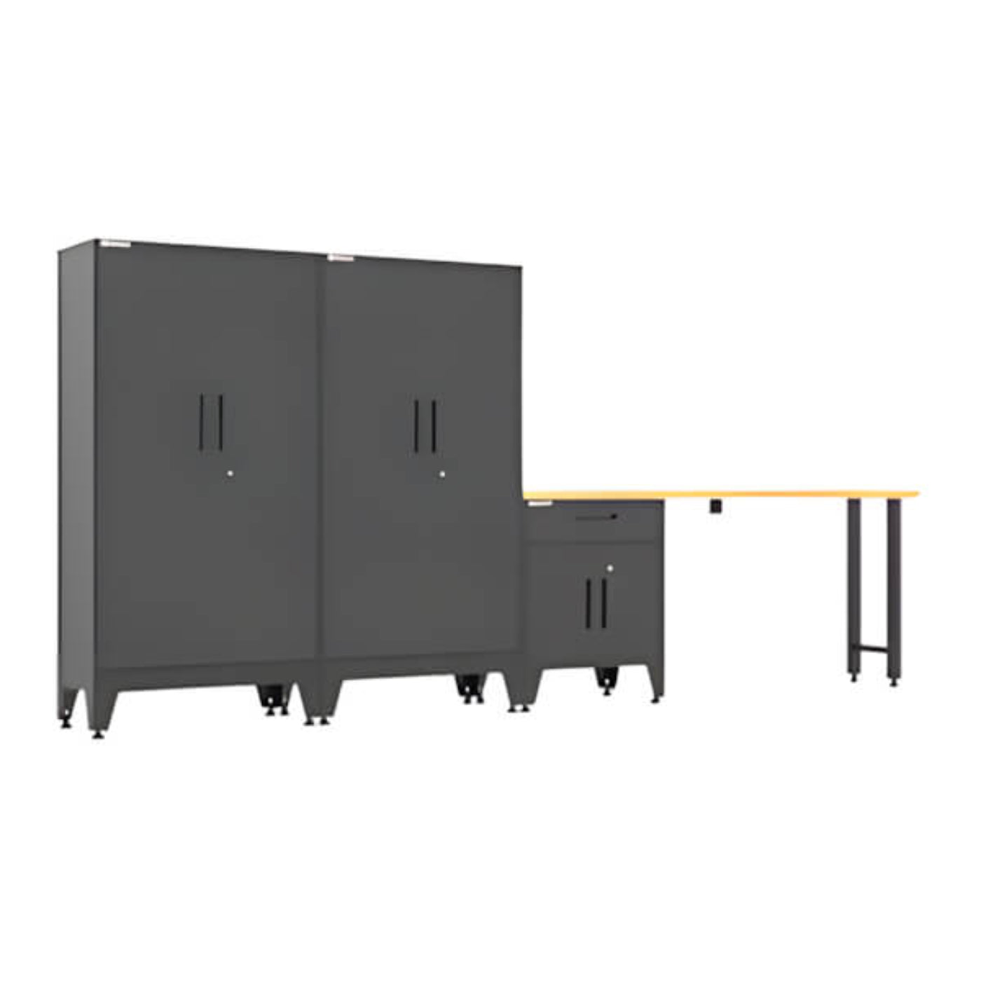 Armadillo Tough Black 4-Piece Garage Cabinet Set with Levelers - AR4PC141B