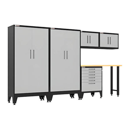 Armadillo Tough Grey 6-Piece Garage Cabinet Set with Levelers - AR6PC144G