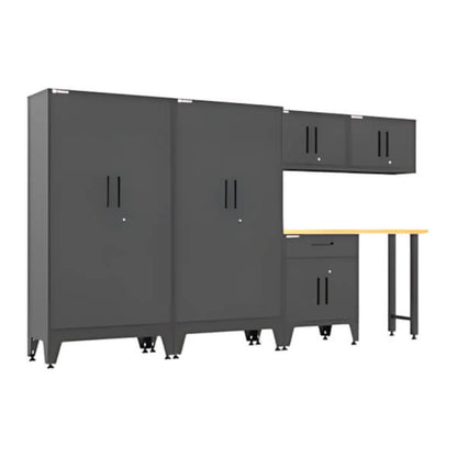 Armadillo Tough Black 6-Piece Garage Cabinet Set with Levelers - AR6PC145B