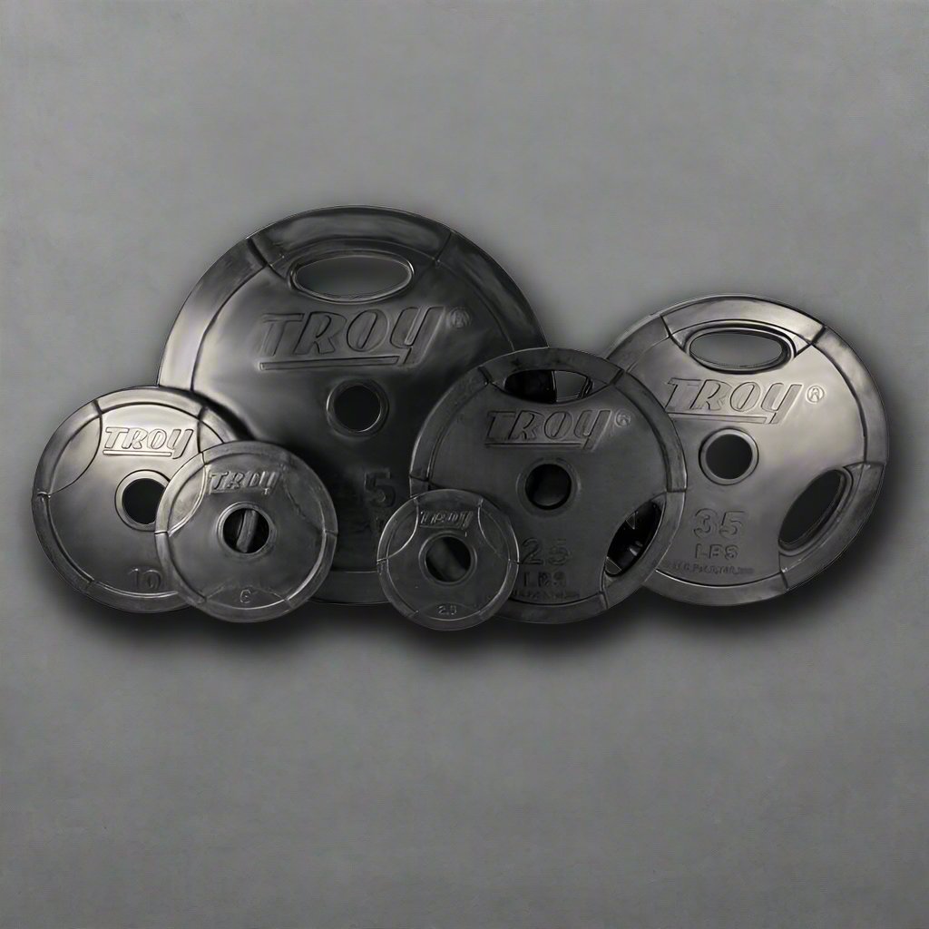 TROY Rubber Encased Olympic Grip Plate 255lb Set
