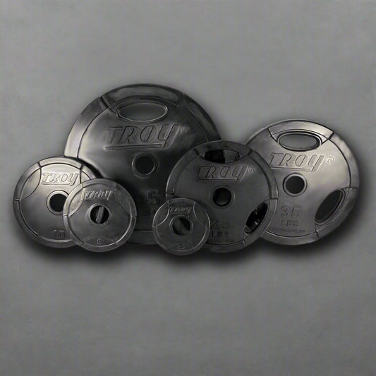 TROY Rubber Encased Olympic Grip Plate 255lb Set