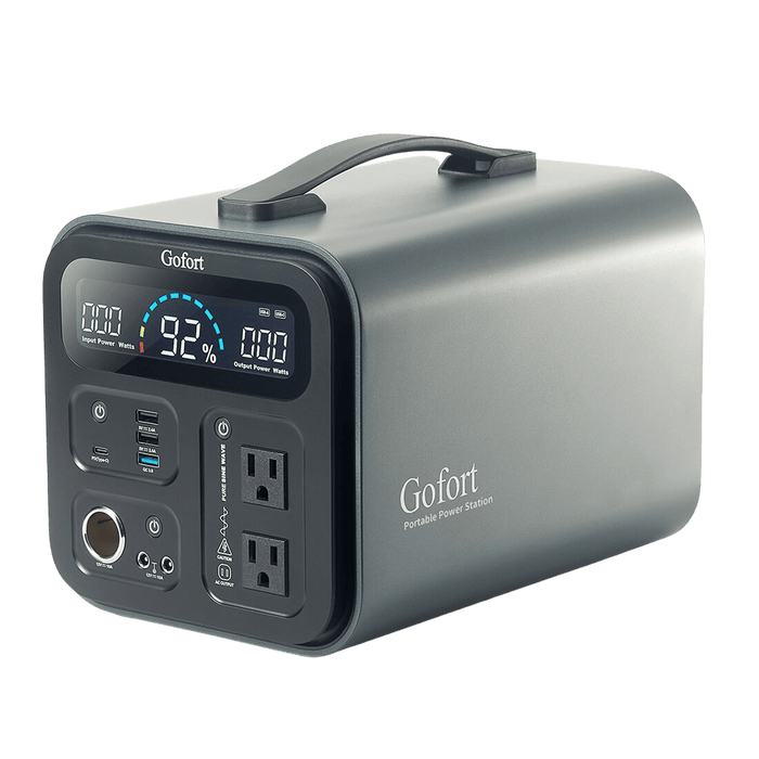 GoFort 1100Wh Portable Power Station 1200W Peak 2000W Solar Generator With 110V AC Outlets QC3.0 & Type C 45W Backup Battery Pack New - UA1100