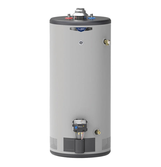 GE Appliances  RealMAX Premium 40-Gallon Short Liquid Propane Atmospheric Water Heater Gray - GP40S10BXR