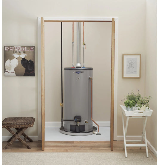 GE Appliances  RealMAX Premium 40-Gallon Short Liquid Propane Atmospheric Water Heater Gray - GP40S10BXR