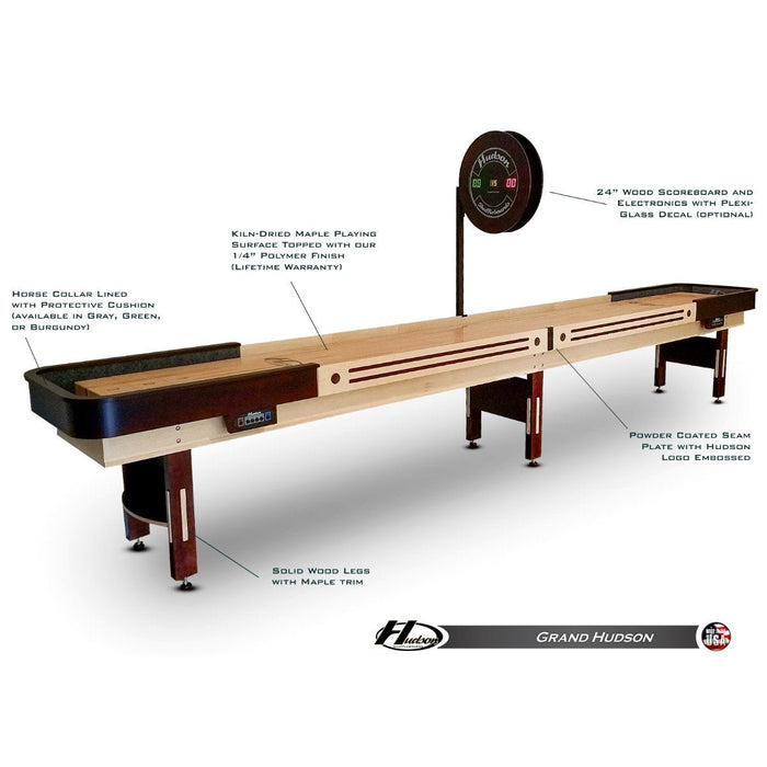 Grand Hudson Shuffleboard Table 9'-22' with Stain Options