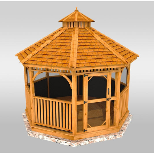 Outdoor Living Today 10′ Bayside Gazebo with Screen Kit - KIT gaz10-scrn