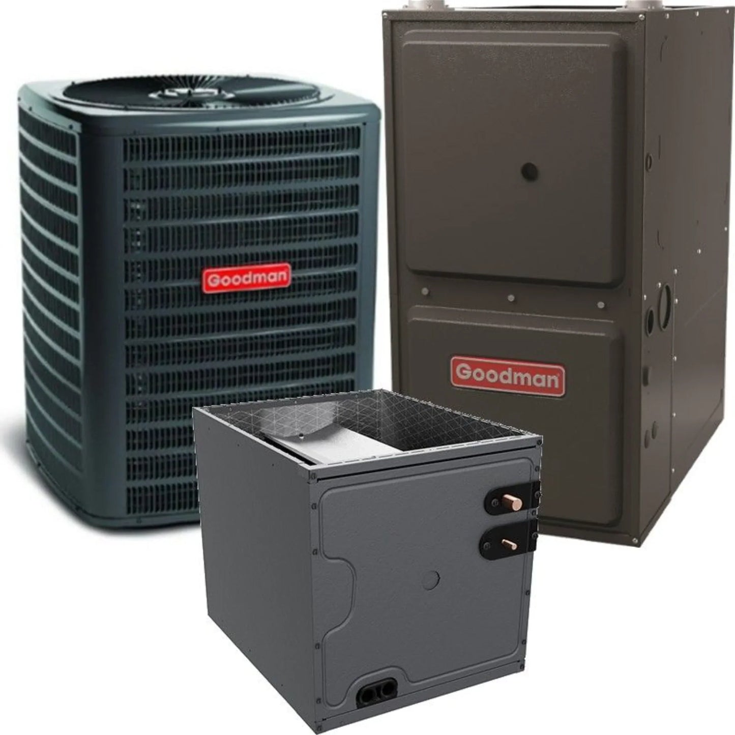 Goodman - 2.5 Ton/60,000 BTU 96% AFUE Gas Furnace and Air Conditioner System - Downflow - 14.3 SEER2 - R32 - CAPTA3026B3