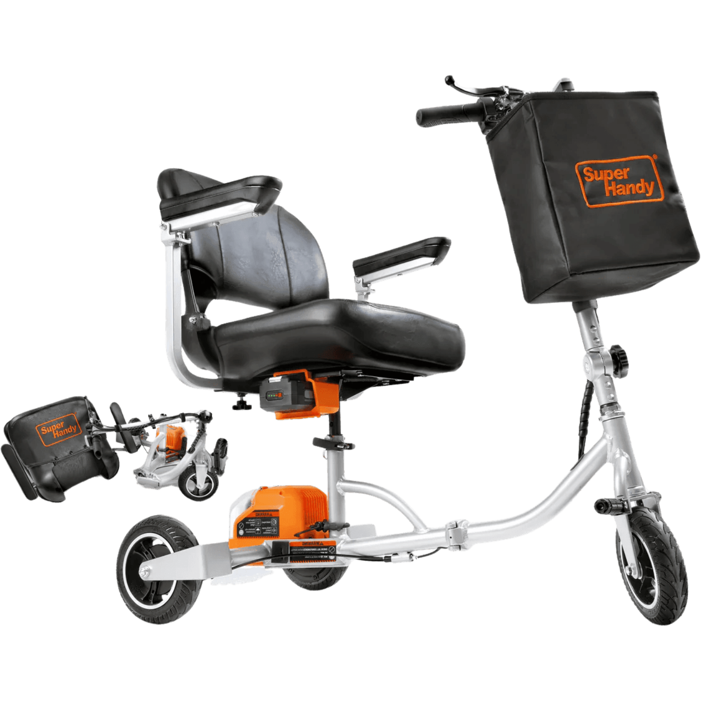 Super Handy GUT140 48V 3-Wheeled Lightweight Long Range with Extra Battery Folding Mobility Scooter New