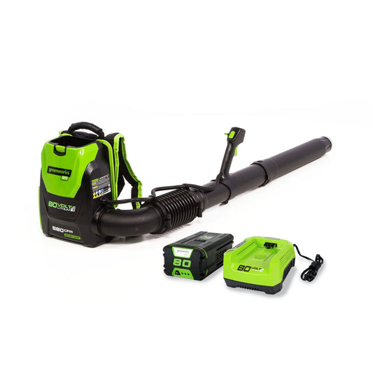 Greenworks 80V 580 CFM Brushless Backpack Blower w/ 2.5Ah Battery & Charger - 2404802