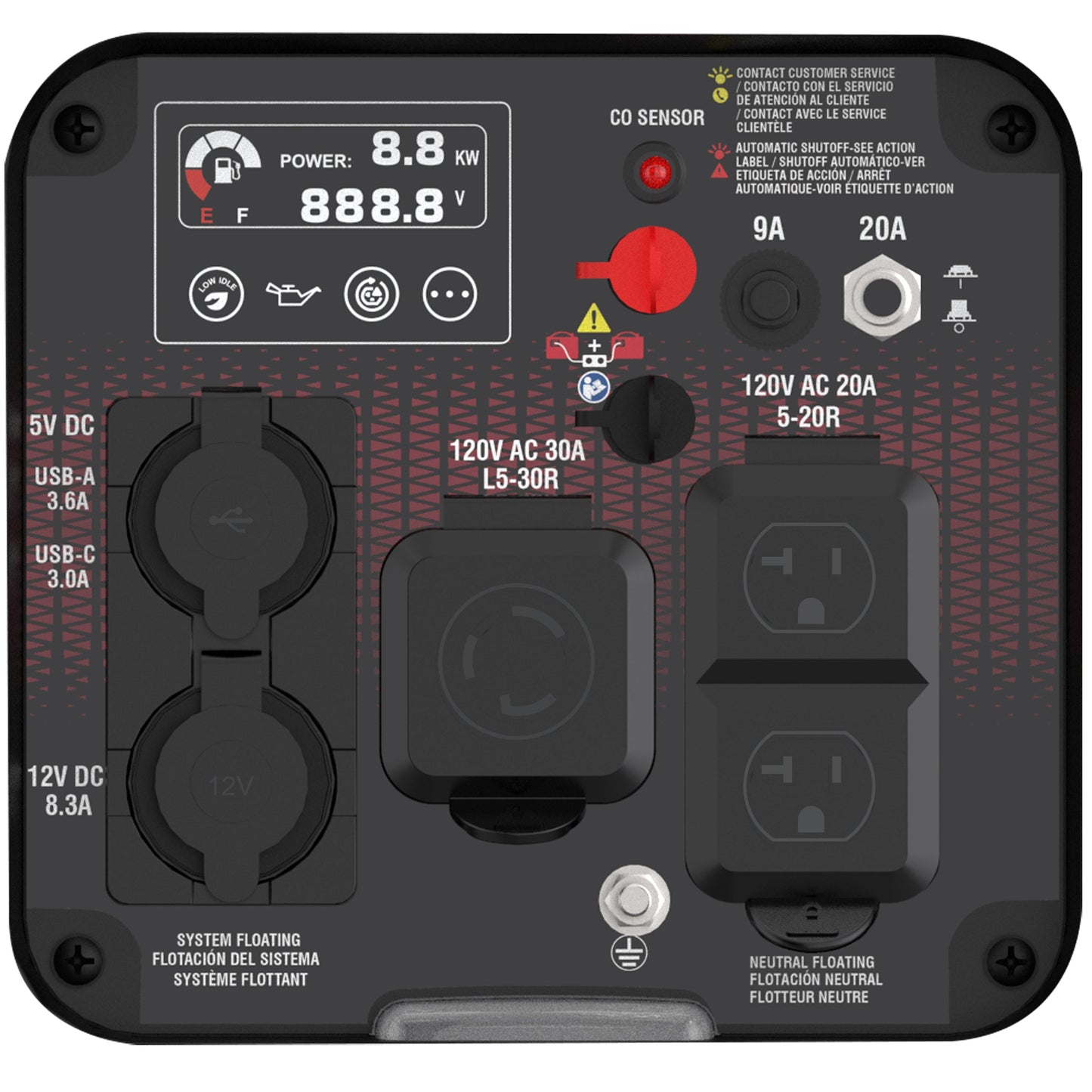 A-iPower 1800W/2300W Generator Gas Low THD Inverter CO Alert New - GXS2300i