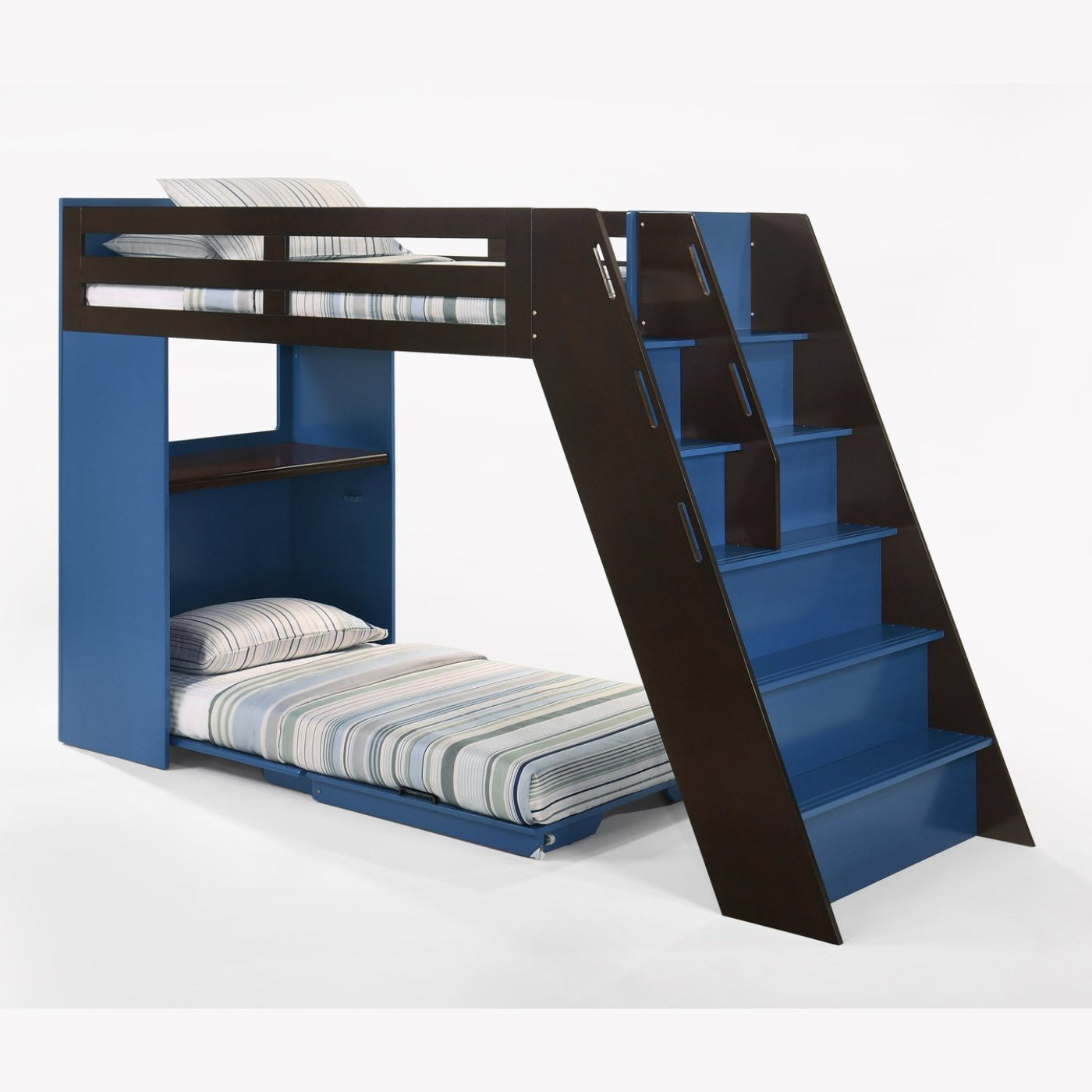 Night and Day Furniture Galaxy Murphy Cabinet Loft Twin Bunk Bed Complete - GAL-TLB-NA/WH-COM