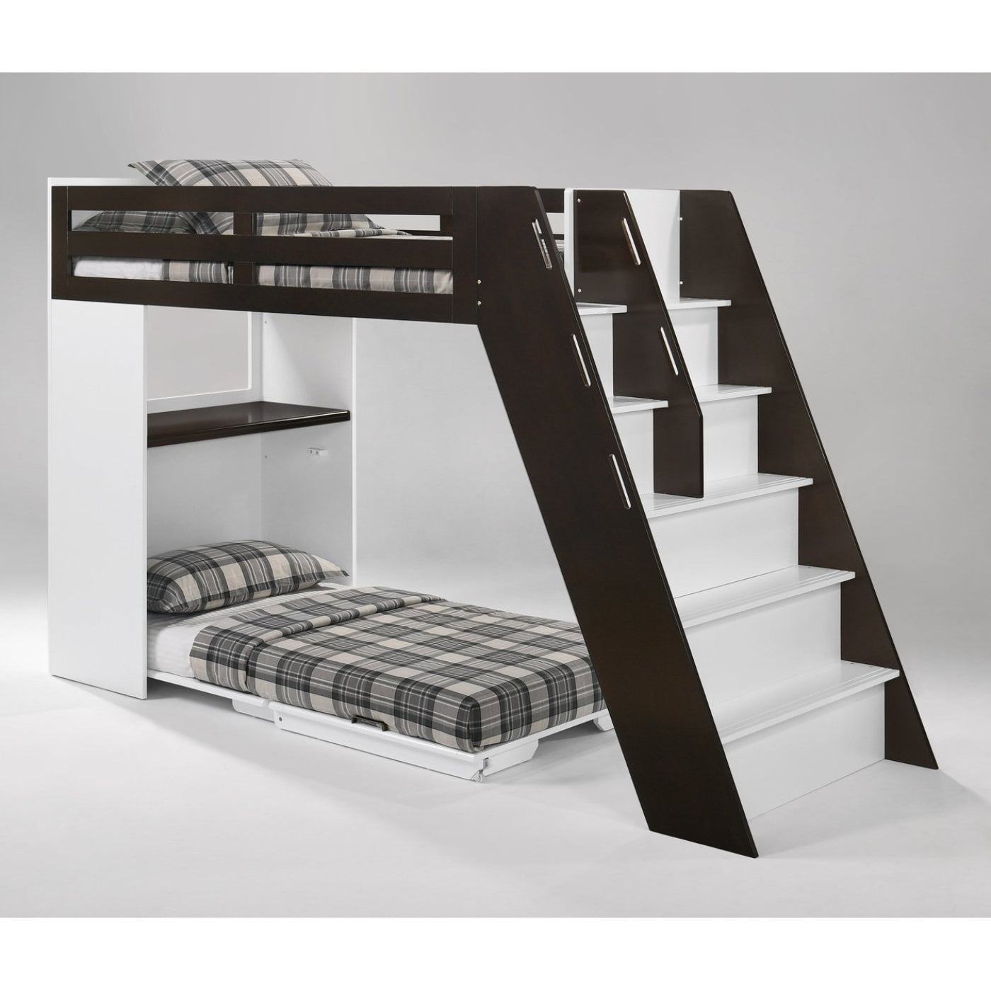 Night and Day Furniture Galaxy Murphy Cabinet Loft Twin Bunk Bed Complete - GAL-TLB-NA/WH-COM