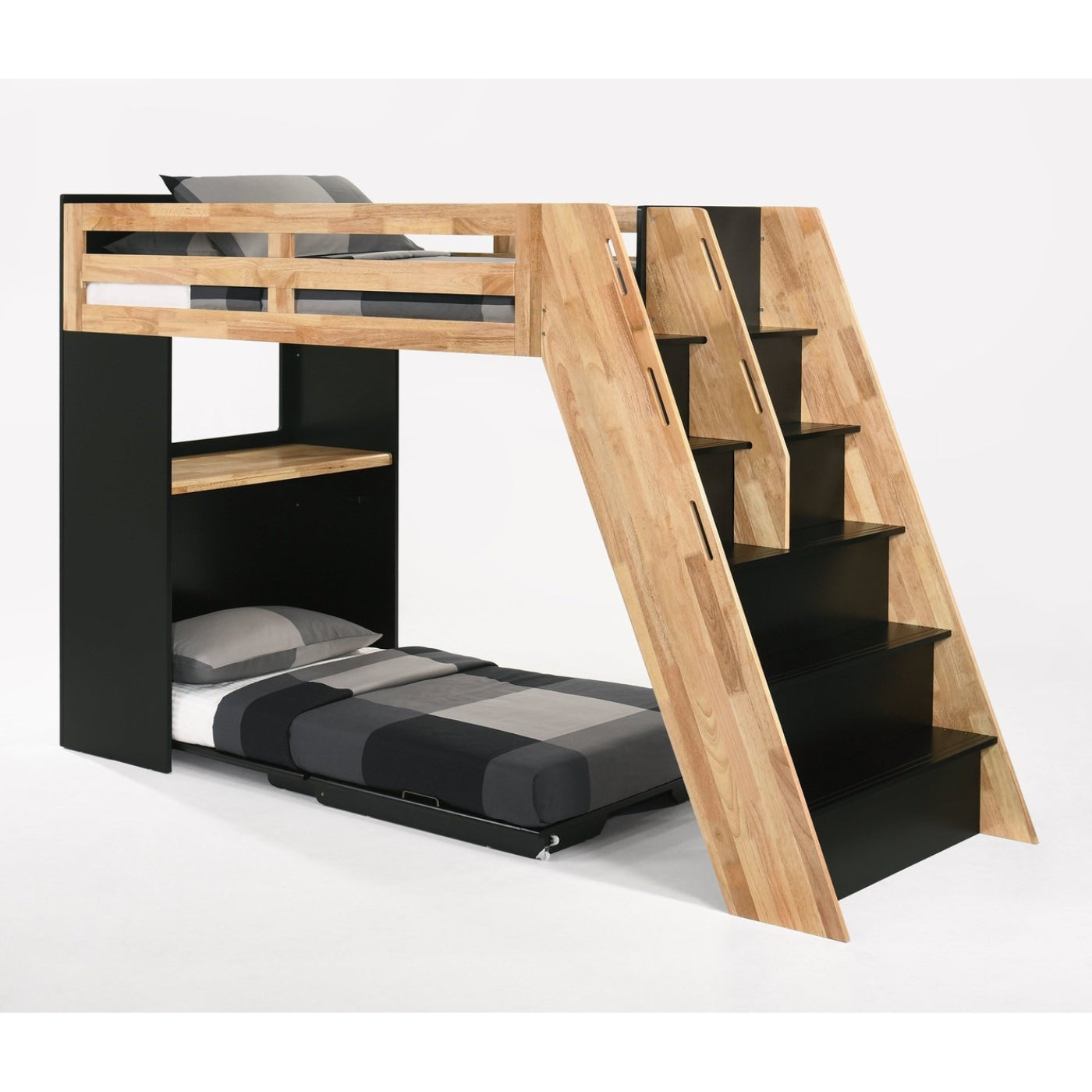 Night and Day Furniture Galaxy Murphy Cabinet Loft Twin Bunk Bed Complete - GAL-TLB-NA/WH-COM