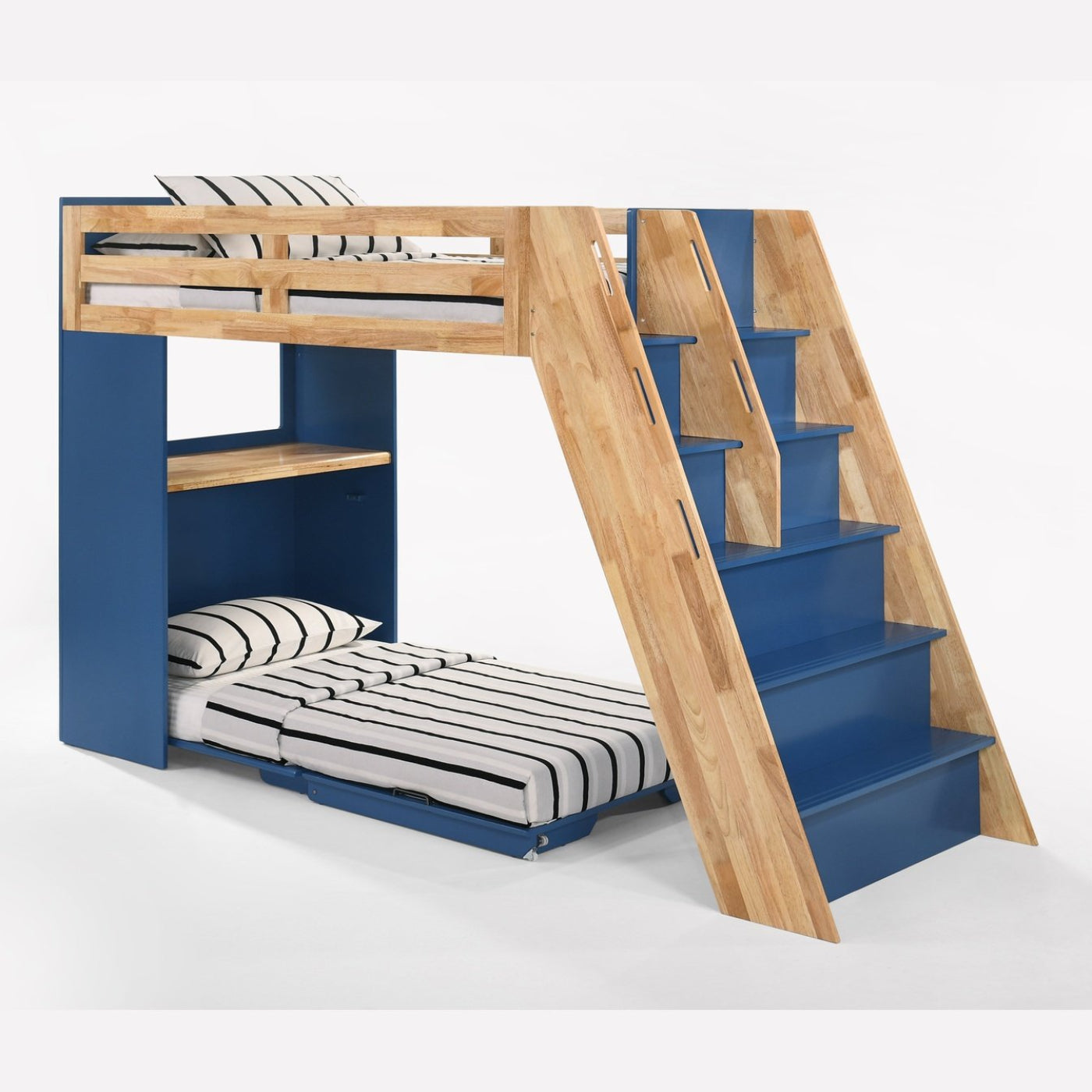 Night and Day Furniture Galaxy Murphy Cabinet Loft Twin Bunk Bed Complete - GAL-TLB-NA/WH-COM