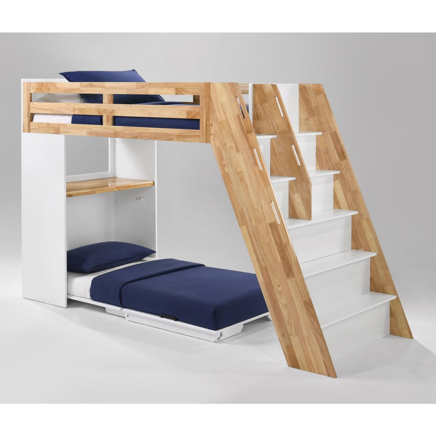 Night and Day Furniture Galaxy Murphy Cabinet Loft Twin Bunk Bed Complete - GAL-TLB-NA/WH-COM