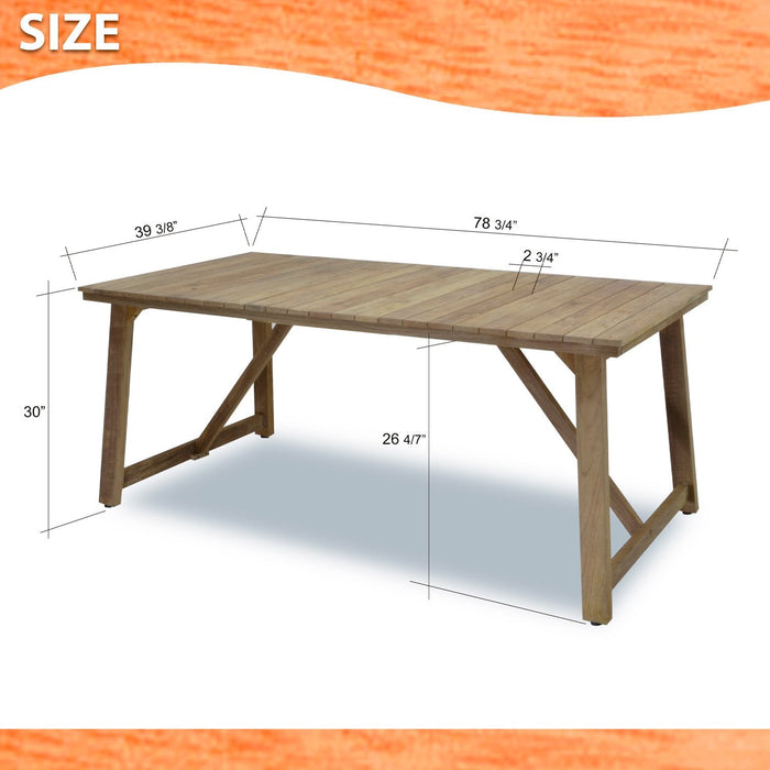 Midtown Concept Klarion Teak Table & 8 Nassau Armchair White - KLARION_8CANNESWHLOT