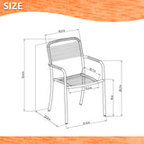 Midtown Concept Dian Oval Teak Table & 8 Portbyron Grey Armchairs - DIANOV_8PORTB_GR