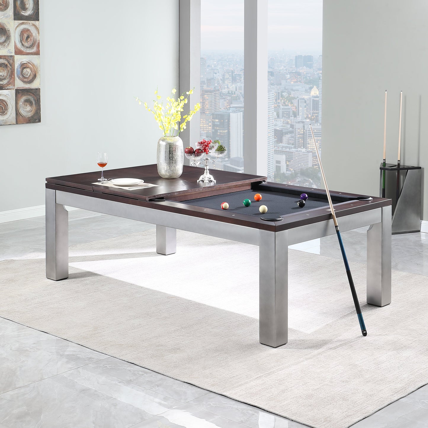 Playcraft Genoa Slate Pool Table with Dining Top - PTGENWOS07