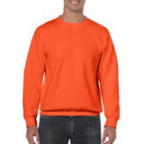 Mens Orange Cotton Blend Crewneck Sweatshirt