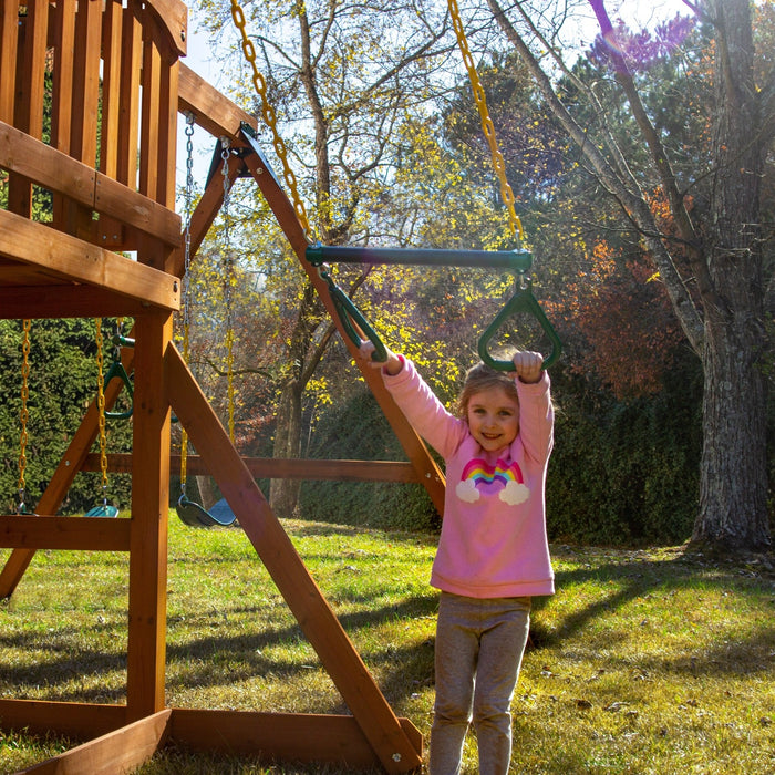 Gorilla Playsets Outing With Trapeze Bar Swing Set - 01-1064