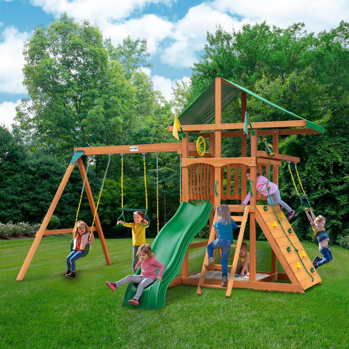 Gorilla Playsets Outing With Trapeze Bar Swing Set - 01-1064