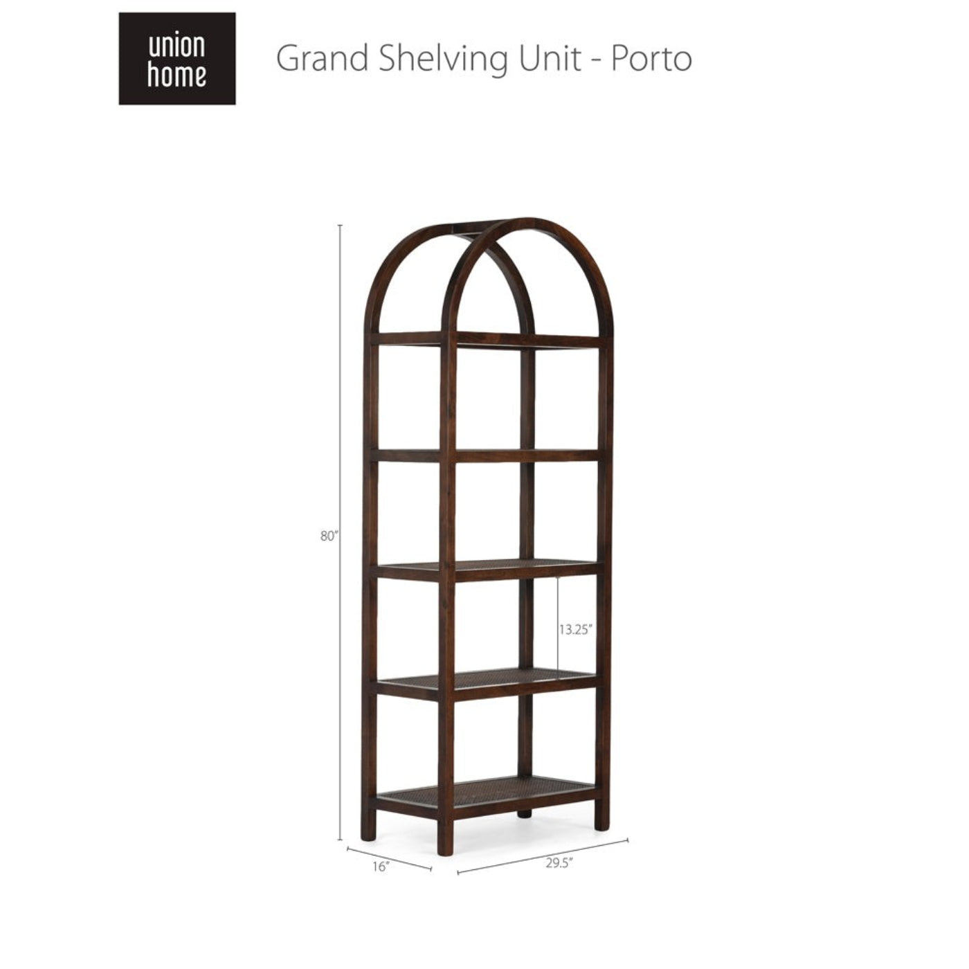 Union Home Grand Shelving Unit – Natural  - LVR00095
