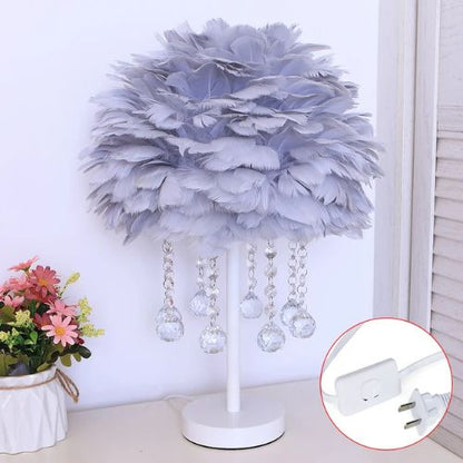 Feather Table Lamp Modern Bedside Light - Procure Décor